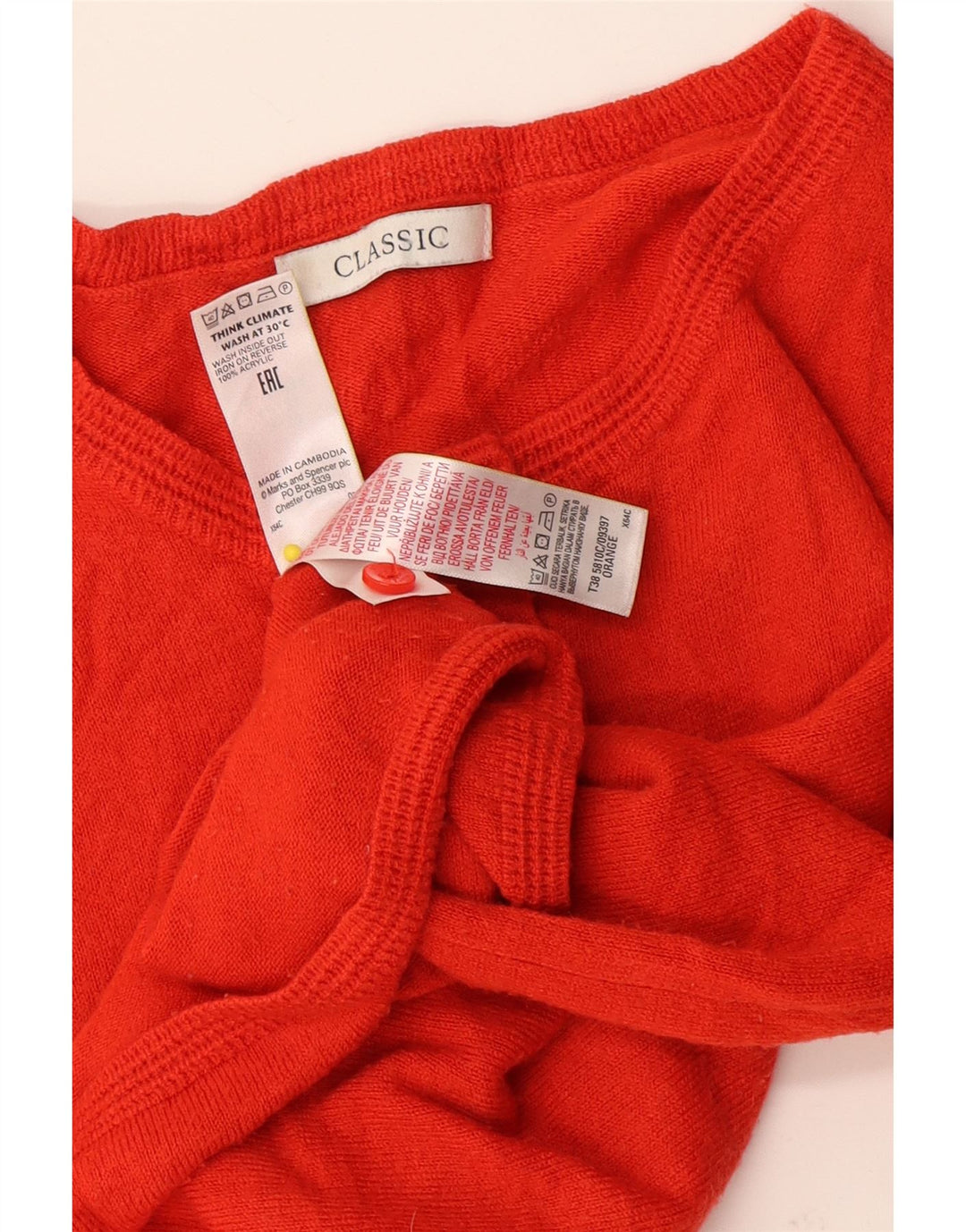 Maglione cardigan da donna CLASSIC UK 10 Piccolo acrilico arancione