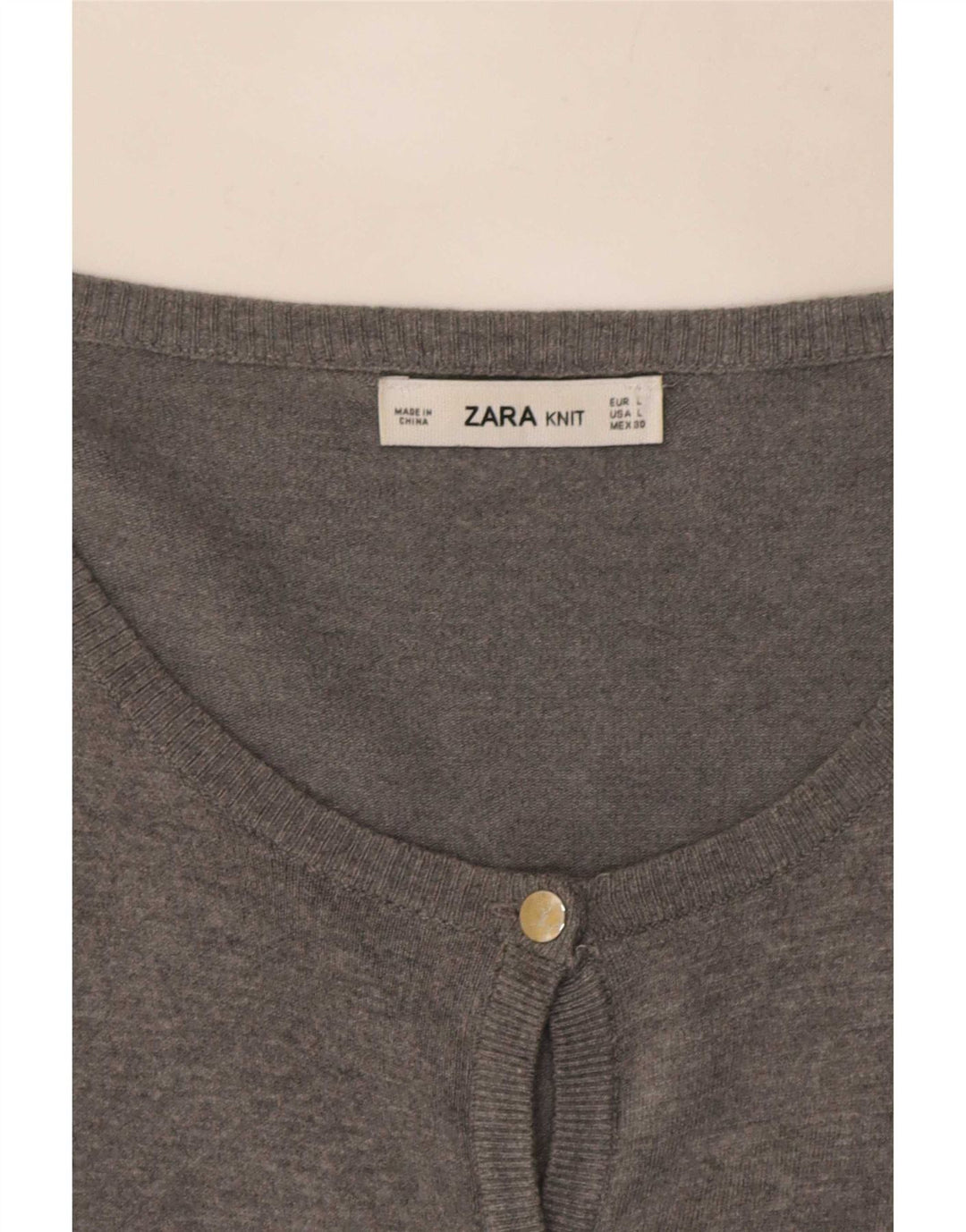 Maglione cardigan da donna Zara UK 14 grande grigio