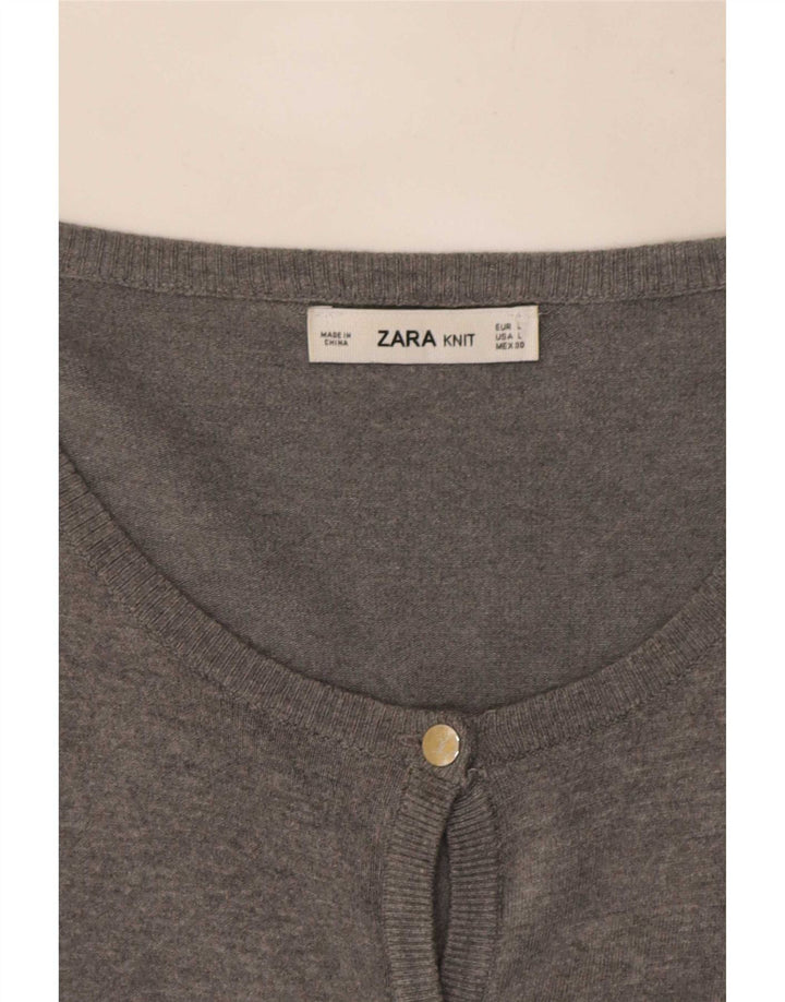 Maglione cardigan da donna Zara UK 14 grande grigio