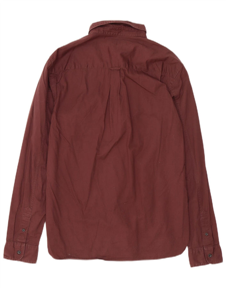 Camicia da uomo All Saints in cotone bordeaux medio