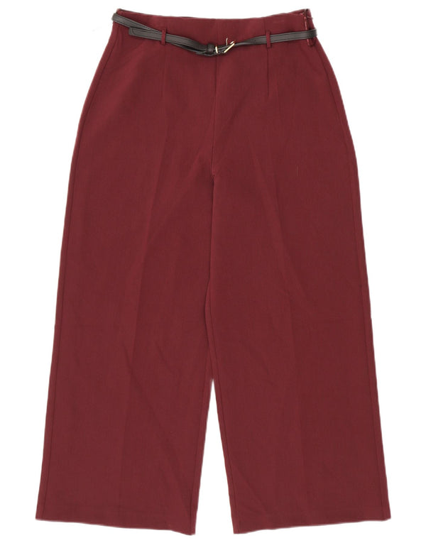 Pantaloni casual a gamba larga a vita alta da donna Zara piccoli W26 L25 bordeaux