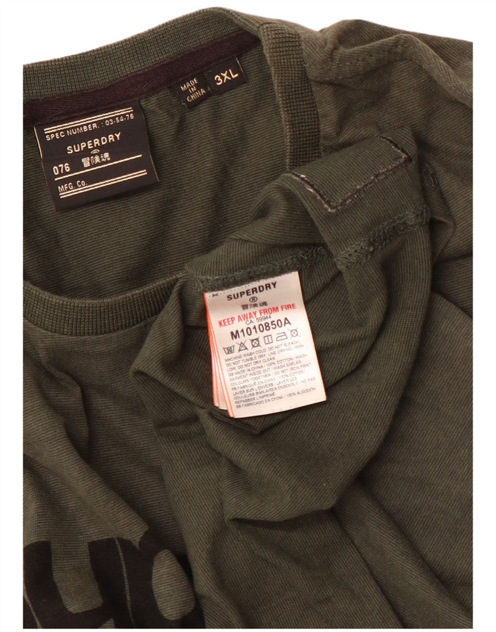 T-shirt grafica da uomo Superdry Top 3XL cotone kaki