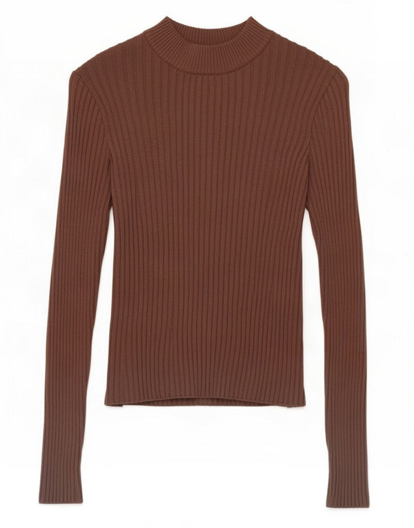 Top corto ritagliato da donna Zara a maniche lunghe UK 8 piccolo marrone