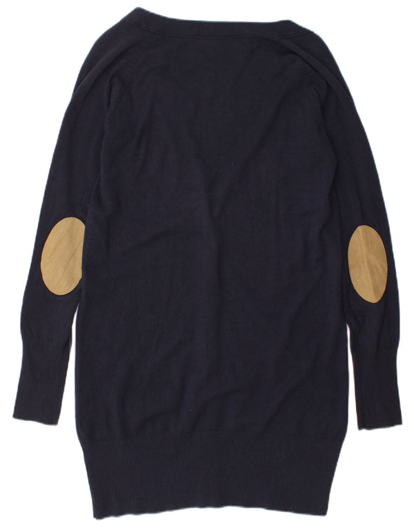 Maglione cardigan lungo da donna Zara UK 14 grande blu navy