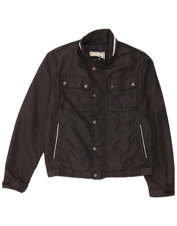 Geox Giacca da uomo con cappuccio Utility UK 40 Large Nera in poliammide