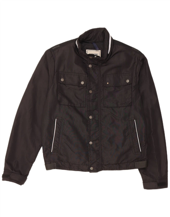 Geox Giacca da uomo con cappuccio Utility UK 40 Large Nera in poliammide