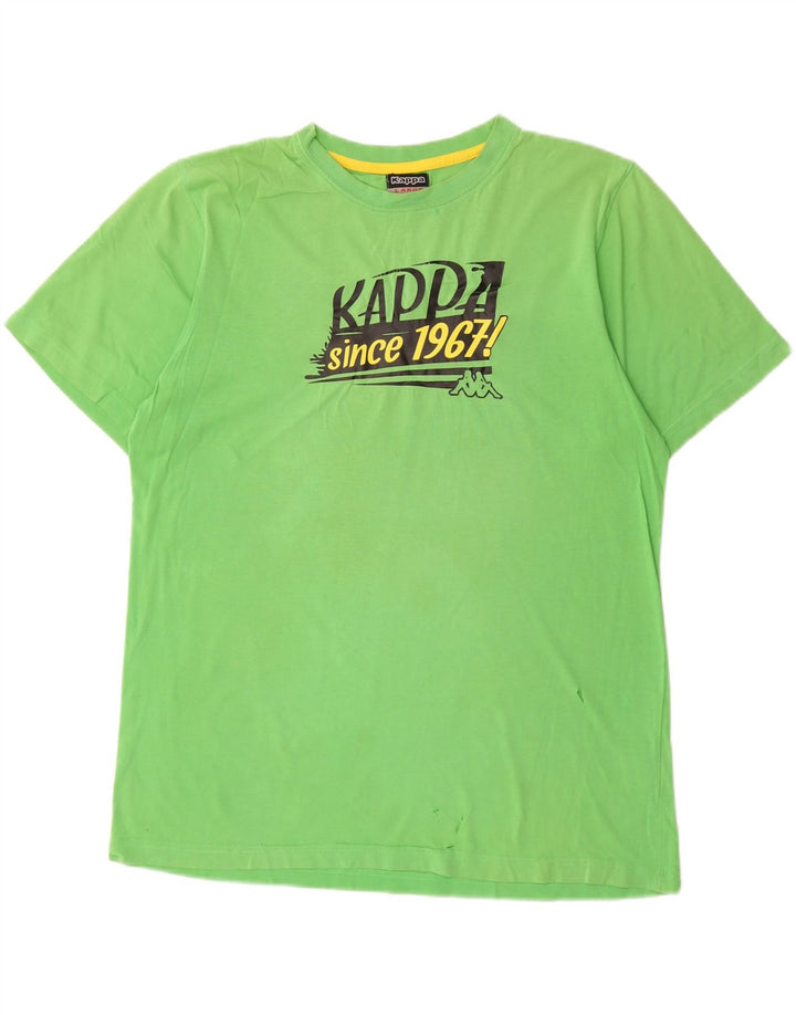 T-shirt grafica da uomo KAPPA Top grande in cotone verde