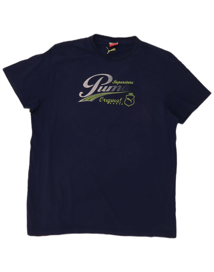T-shirt grafica da uomo Puma Top 2XL Blu navy