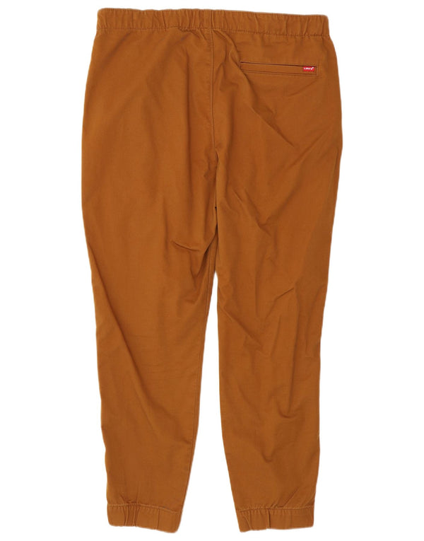 Levi's Uomo Joggers Pantaloni Chino Grandi W36 L28 Cotone Marrone