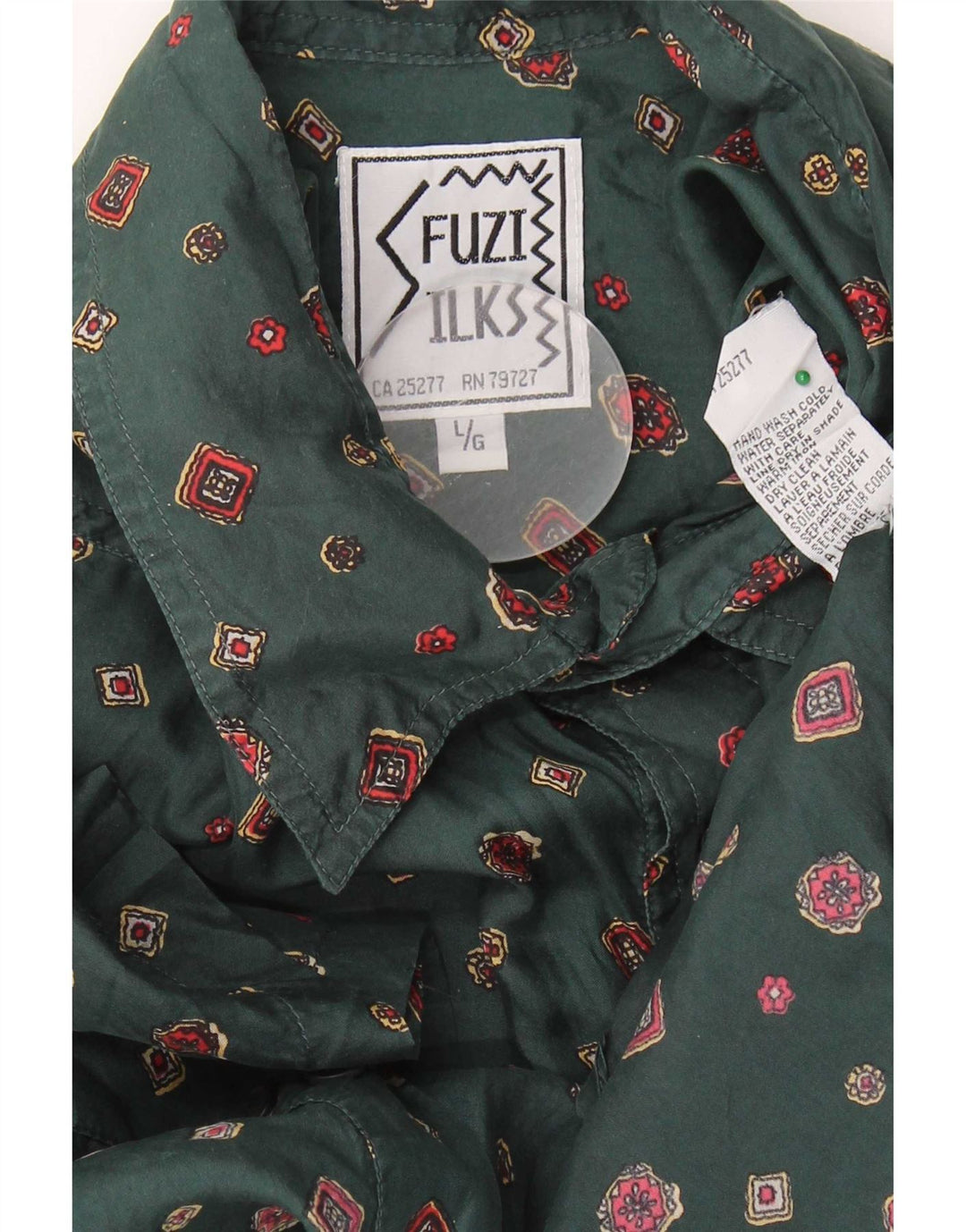Camicia a maniche corte da uomo Fuzi Silks grande floreale verde