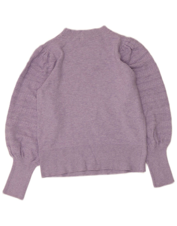 Maglione maglione girocollo da donna Marks & Spencer UK 10 piccolo viscosa viola