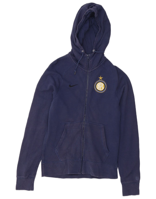 Felpa con cappuccio e zip Nike Inter Milan da uomo, piccola, in cotone blu navy