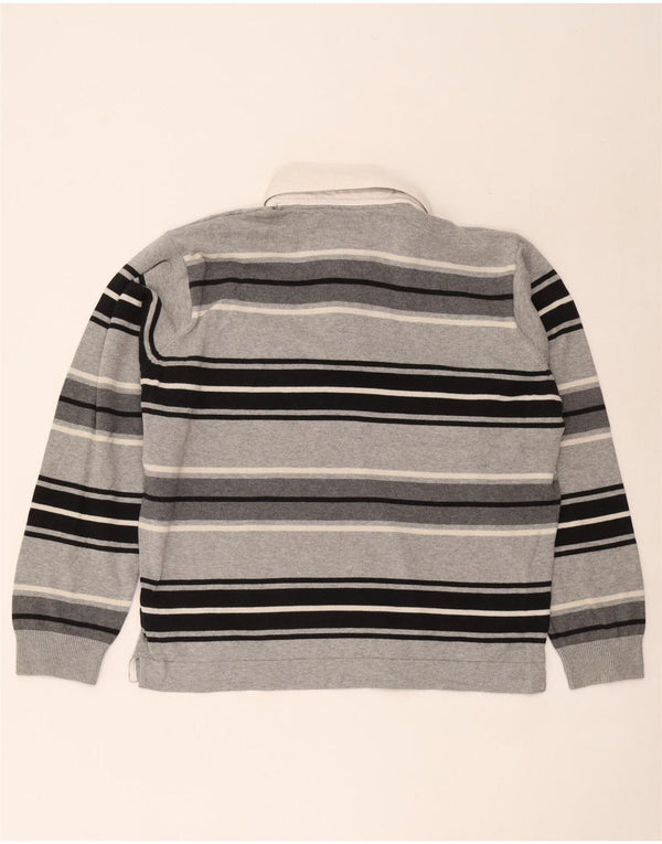 Polo da rugby da uomo Marks & Spencer Blue Harbour, a righe grigie grandi