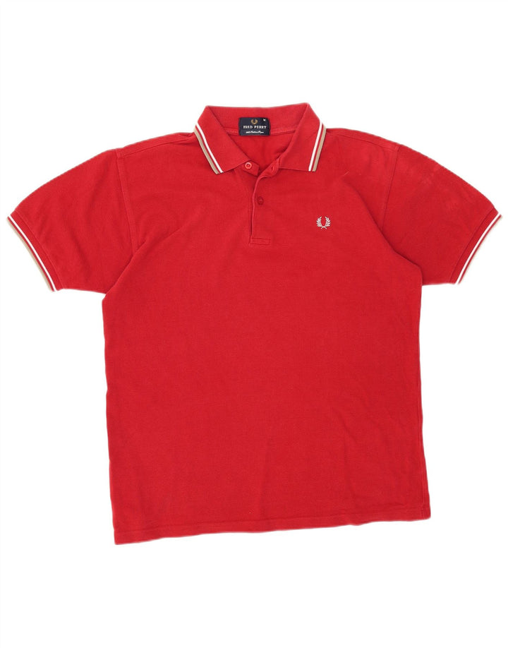 Polo da uomo Fred Perry in cotone rosso medio