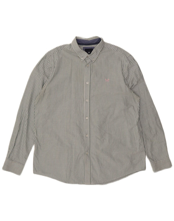 Crew Clothing Camicia da uomo dalla vestibilità classica, grande cotone gessato verde