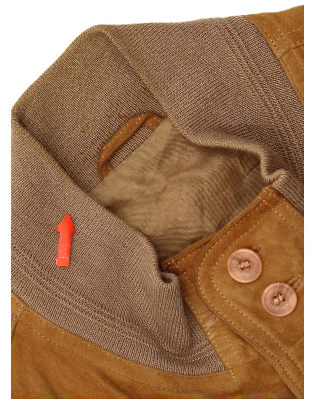 Giubbotto bomber in pelle scamosciata vintage da uomo UK 42 XL in pelle beige