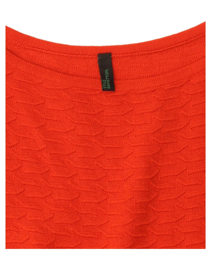 BENETTON Womens Jumper Dress UK 4 XS Red