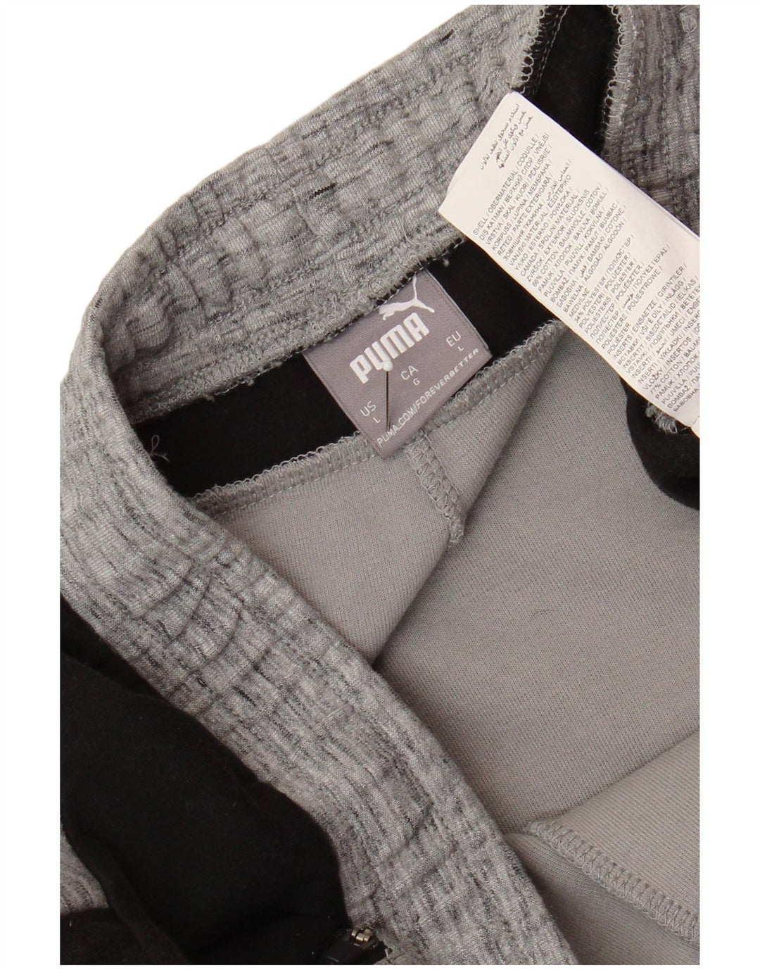 Pantaloni da tuta da uomo Puma Large in cotone color block grigio