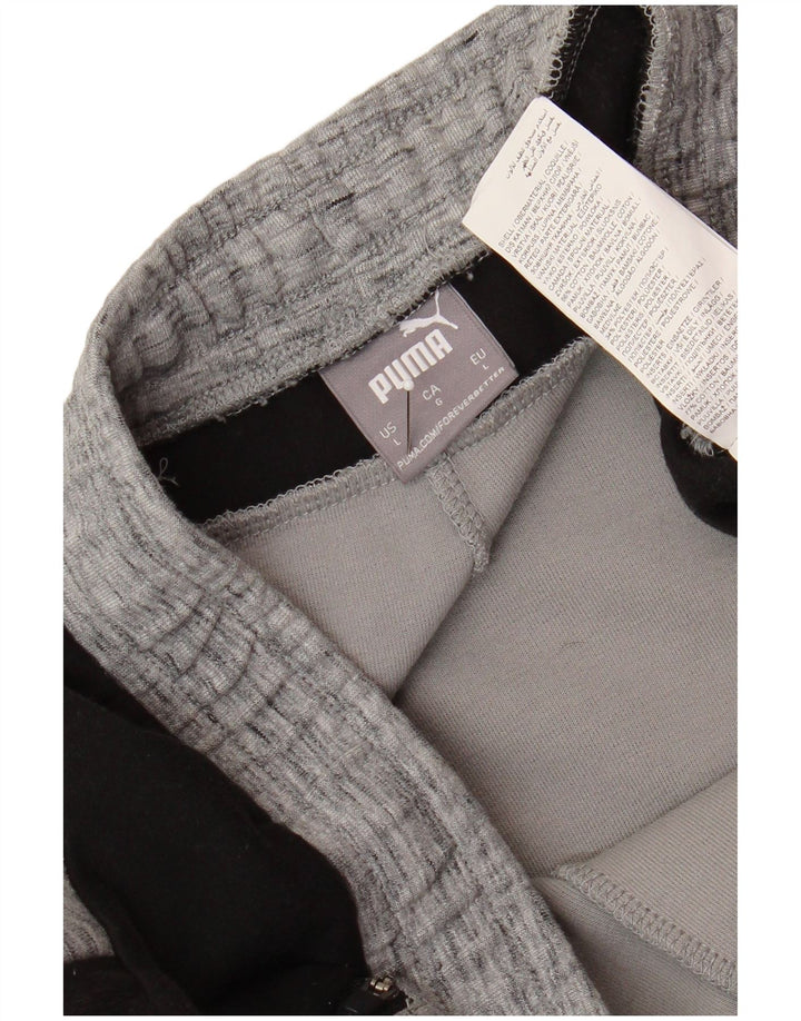 Pantaloni da tuta da uomo Puma Large in cotone color block grigio