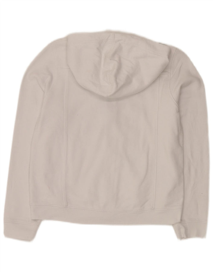 CALVIN KLEIN JEANS Felpa con cappuccio e zip grafica da donna UK 10 Small Bianca