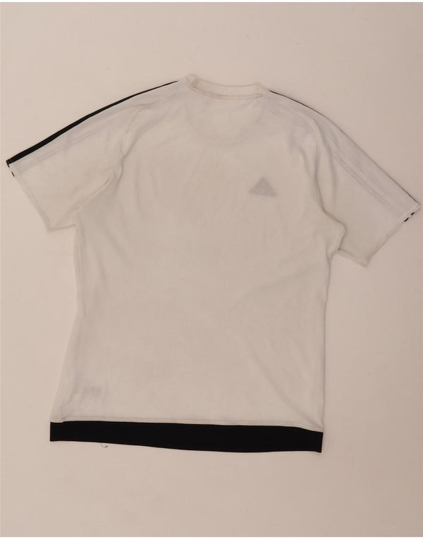 T-shirt Adidas Climalite da uomo Top in poliestere color block bianco medio
