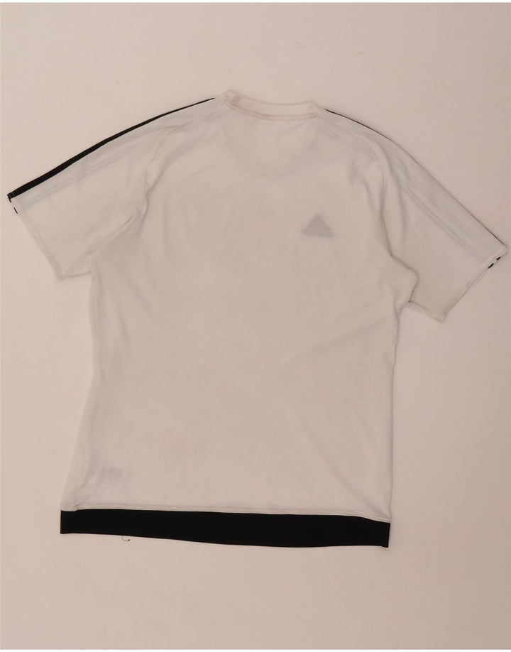 T-shirt Adidas Climalite da uomo Top in poliestere color block bianco medio