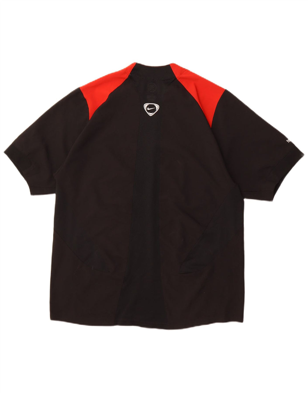 NIKE T-shirt da uomo Dri Fit Top UK 42/44 Large Nero Colourblock Poliestere