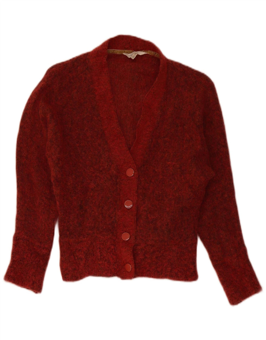 Maglione cardigan oversize da donna di White Stuff UK 6 XS rosso chiazzato