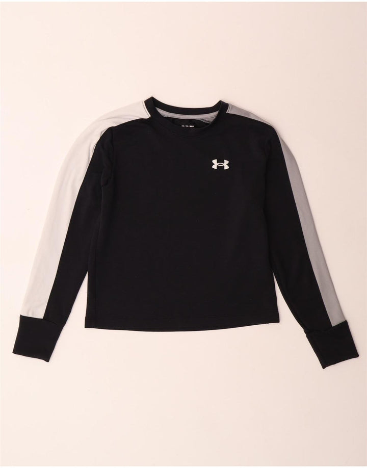 Maglia UNDER ARMOUR da donna a maniche lunghe, vestibilità ampia, UK 6 XS, colore nero