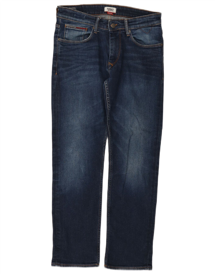 Jeans dritti da uomo Tommy Hilfiger W32 L30 cotone blu navy