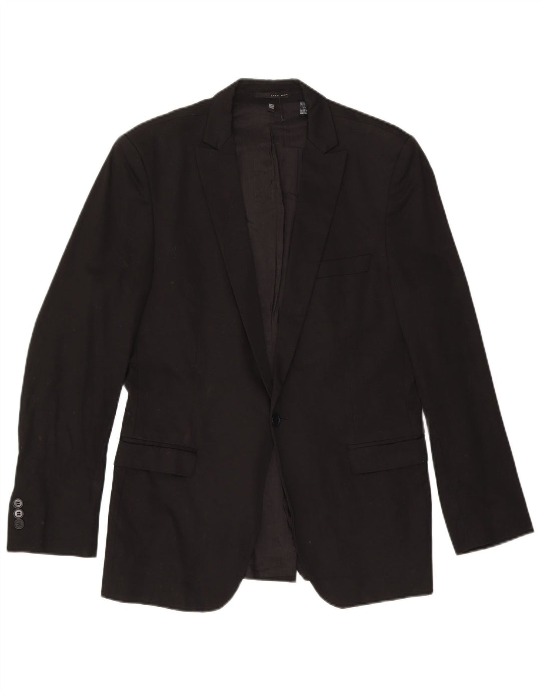Giacca blazer da uomo a 1 bottone Zara EU 50 cotone nero medio