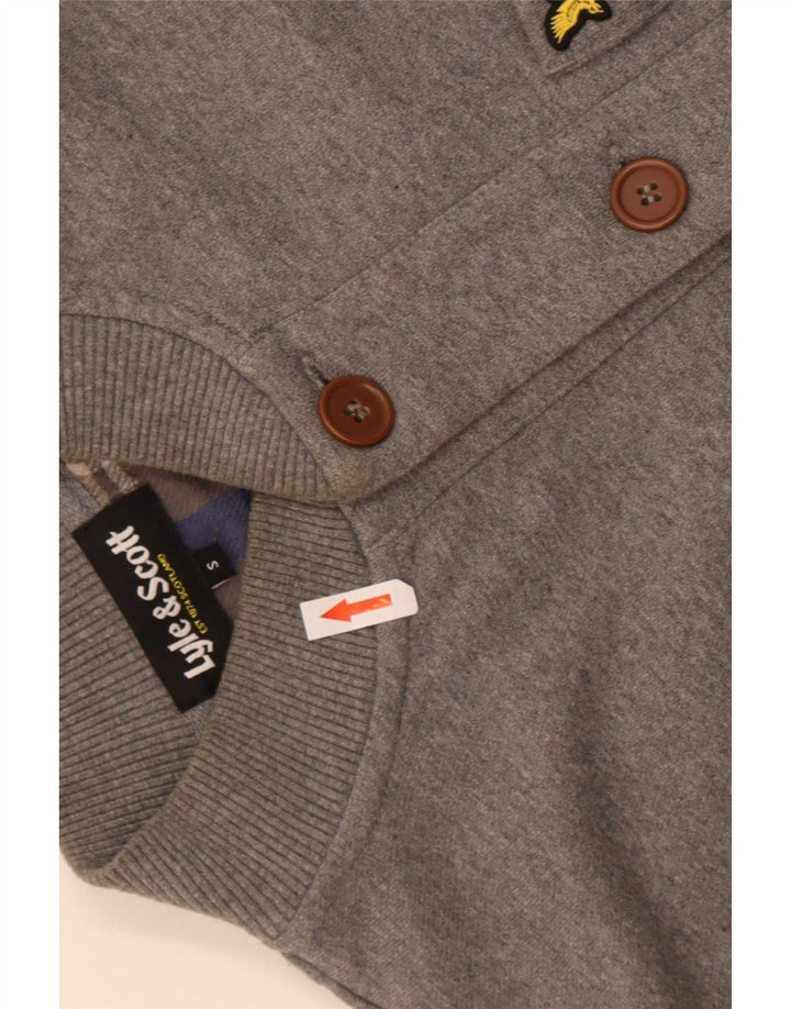 Maglione cardigan da uomo Lyle & Scott piccolo in cotone grigio
