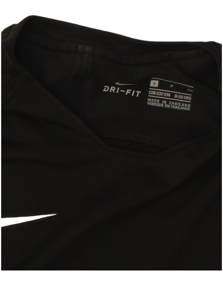 T-shirt Nike da bambino Dri Fit, 8-9 anni, piccola, in poliestere color block nero