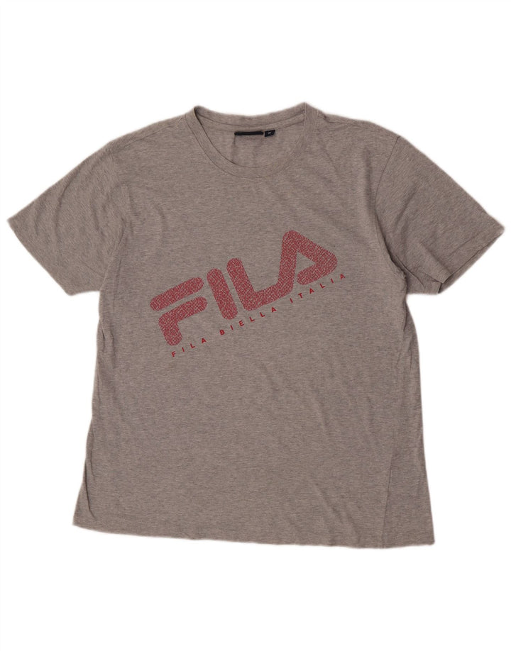 T-shirt grafica da uomo Fila Top grigio medio