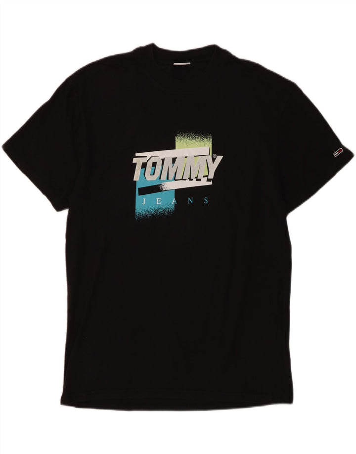 T-shirt grafica da uomo Tommy Hilfiger Top in cotone nero medio
