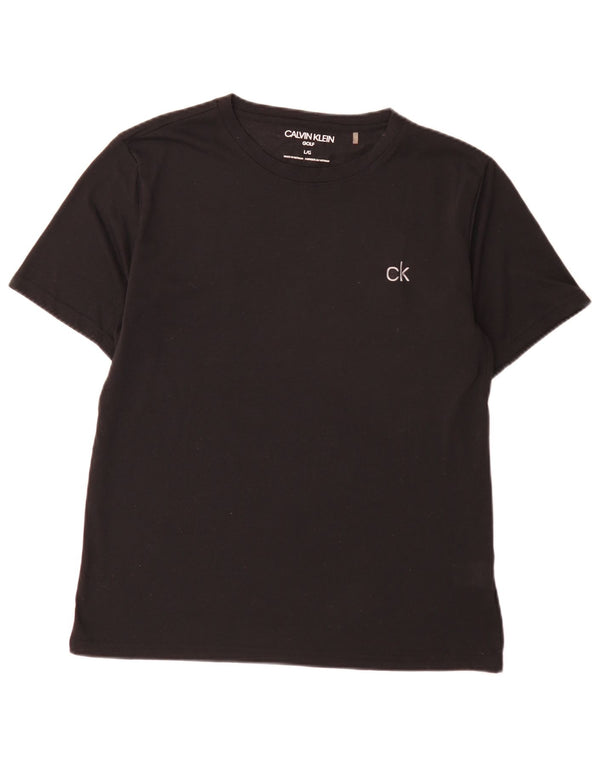 Maglietta da golf da uomo Calvin Klein Top grande in poliestere nero