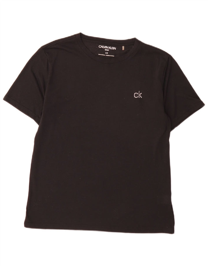 Maglietta da golf da uomo Calvin Klein Top grande in poliestere nero