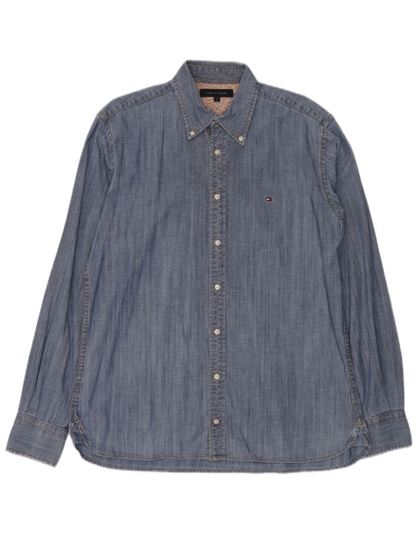 Camicia di jeans da uomo Tommy Hilfiger grande cotone blu