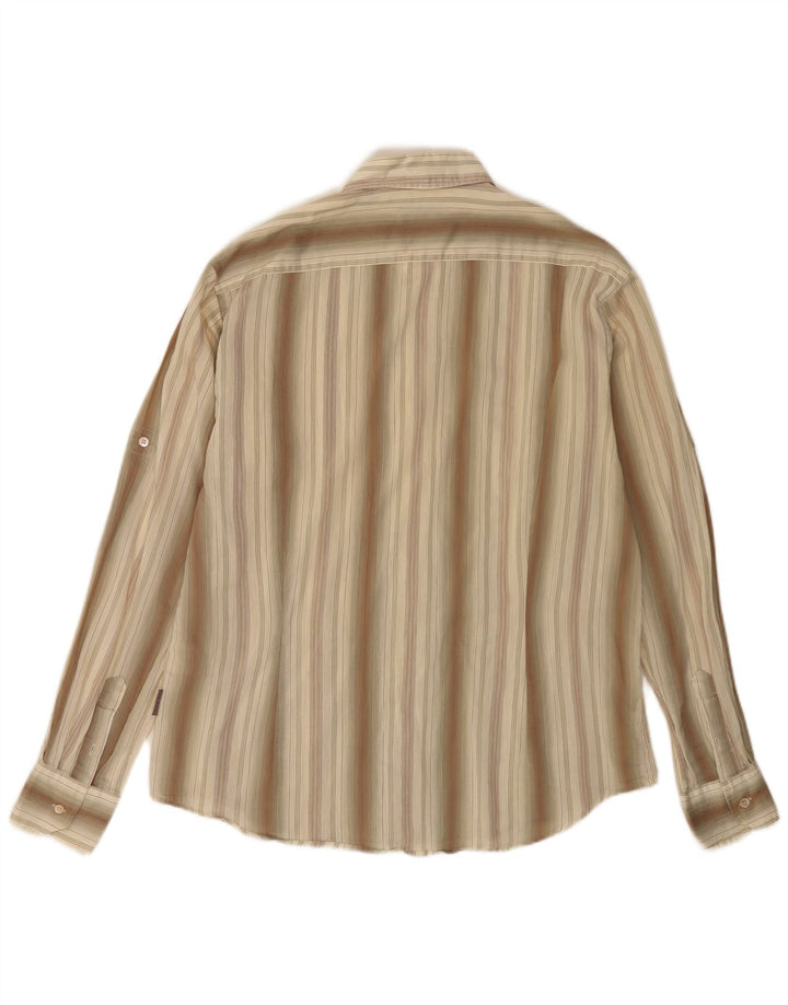 Ted Baker Camicia da uomo in cotone a righe grandi color kaki