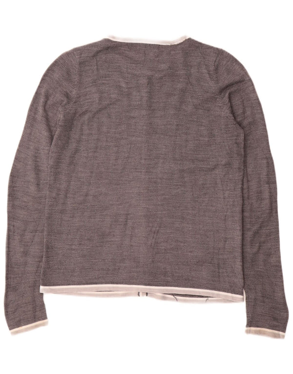 Maglione cardigan da donna Zara UK 14 Acrilico grigio medio