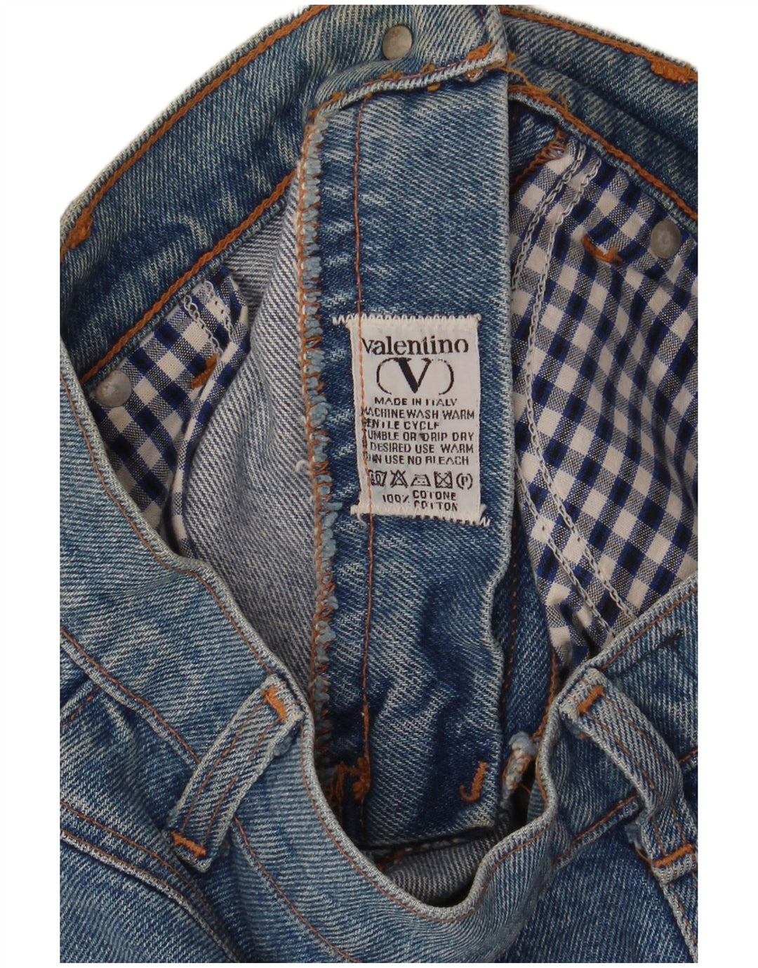 Gonna in denim da donna Valentino W26 piccola in cotone blu