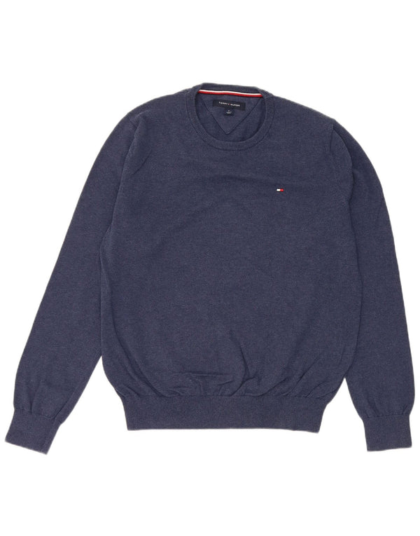 Maglione maglione girocollo da uomo Tommy Hilfiger cotone medio blu navy