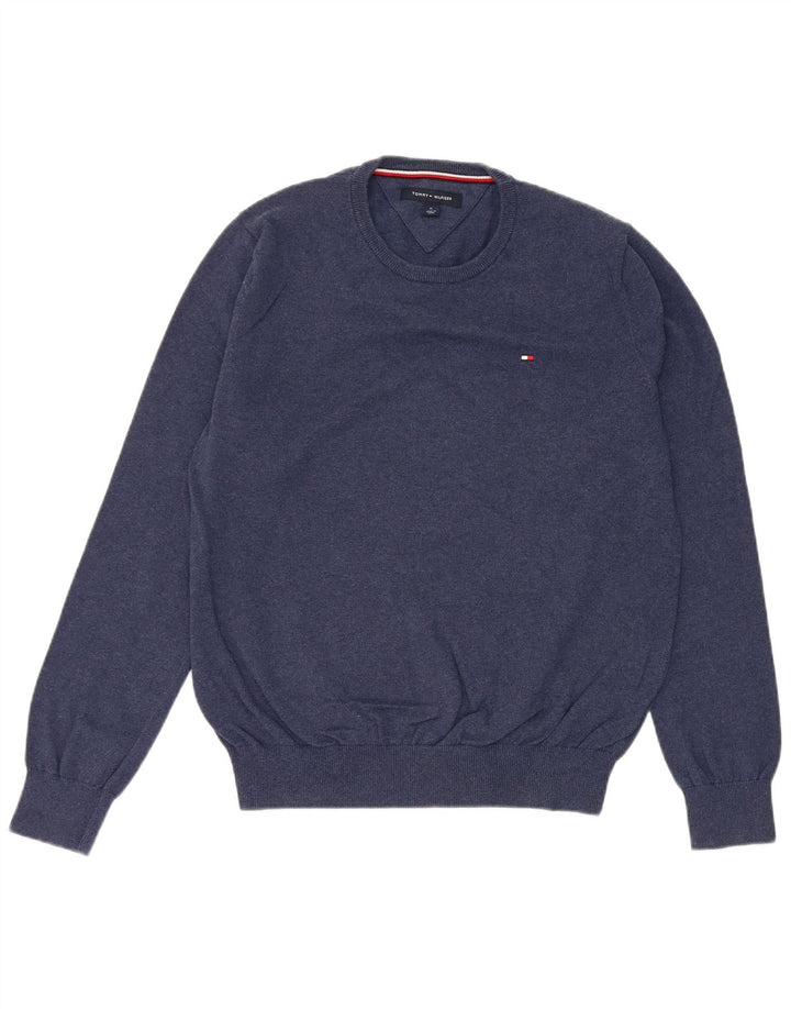 Maglione maglione girocollo da uomo Tommy Hilfiger cotone medio blu navy