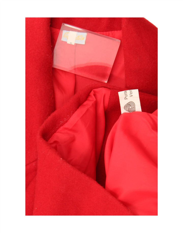 Soprabito oversize da donna vintage UK 10 piccolo in lana rossa