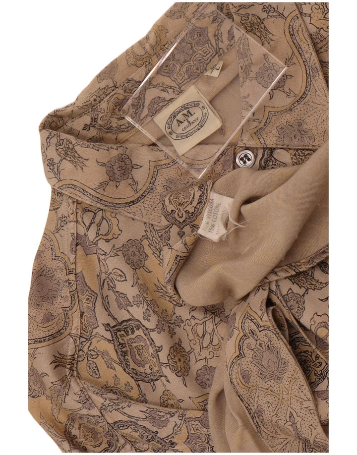SONO. & Company Camicia Uomo Large Marrone Paisley Viscosa