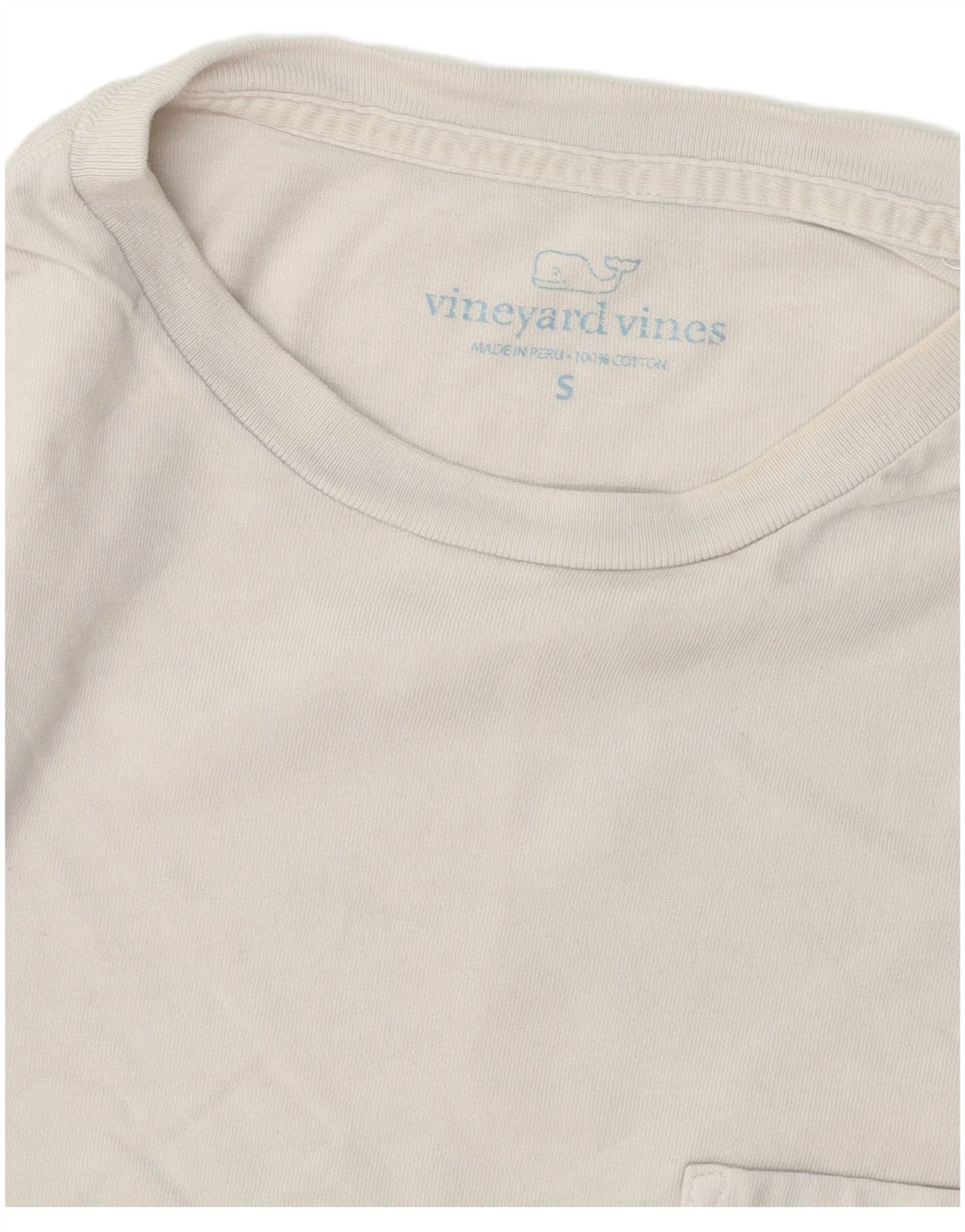 VINEYARD VINES T-shirt grafica da uomo Top piccola in cotone bianco sporco