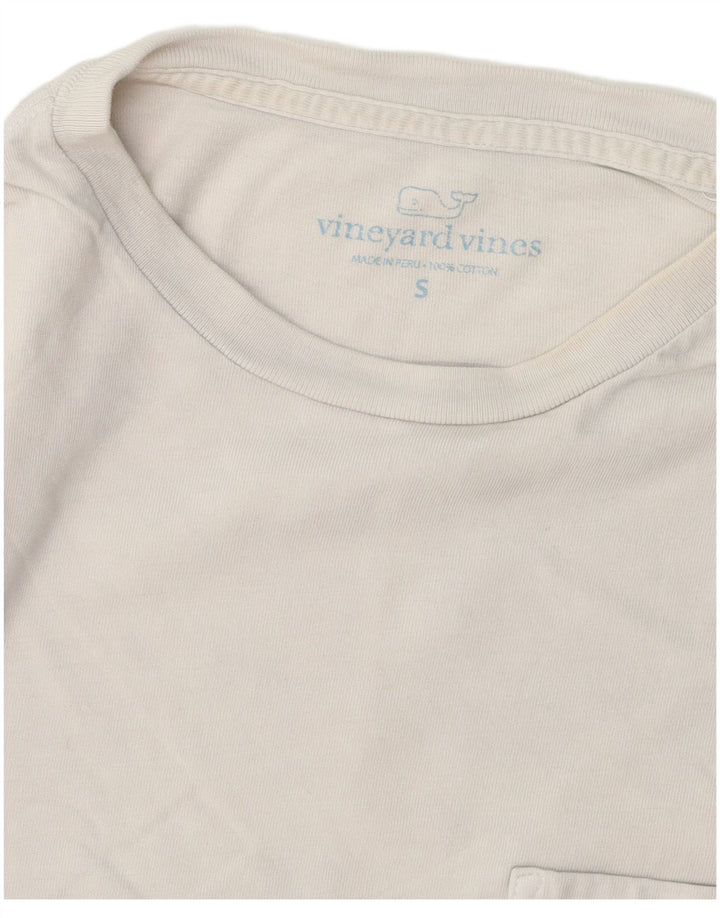 VINEYARD VINES T-shirt grafica da uomo Top piccola in cotone bianco sporco