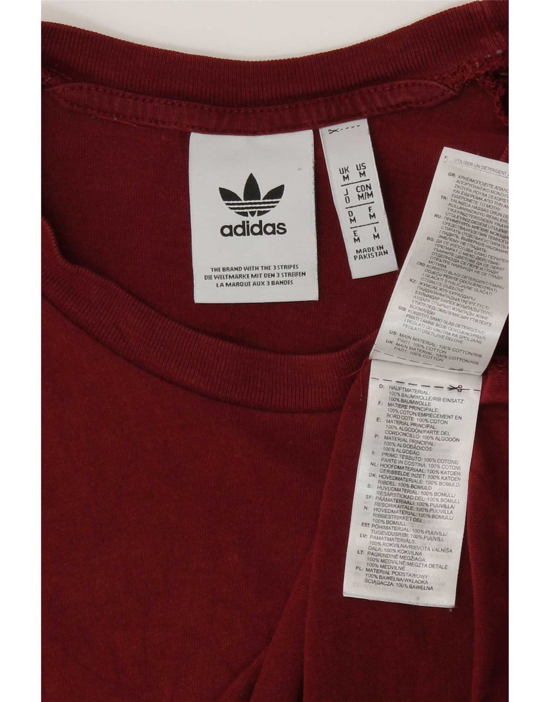 T-shirt da uomo Adidas Top in cotone rosso medio