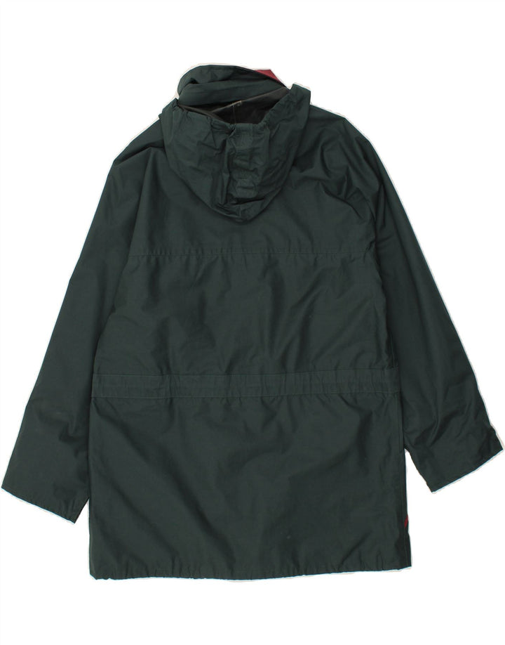 VINTAGE Womens Hooded Windbreaker Jacket UK 14 Large Green Polyester Vintage Vintage and Second-Hand Vintage from Messina Hembry 
