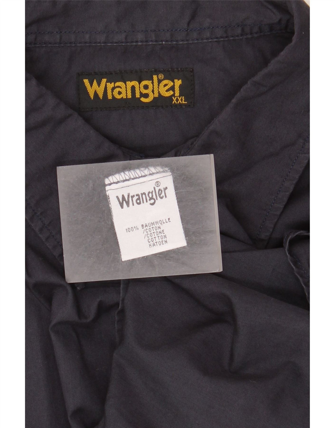 Camicia a maniche corte da uomo Wrangler 2XL cotone blu navy